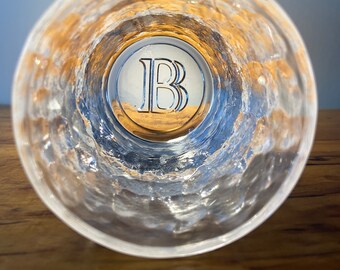 Monogrammed Initial Glass: Handmade, Mouthblown Whiskey Glass