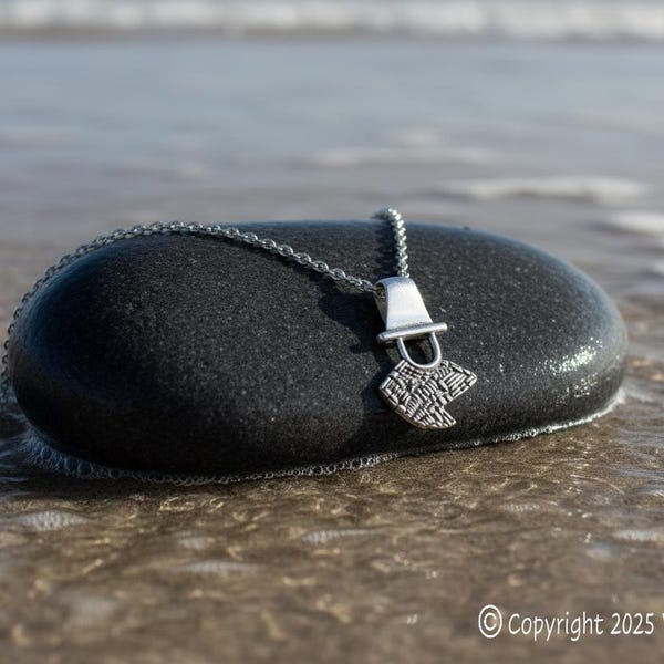 Sterling Silver Welsh Lady Necklace, Celtic Pendant