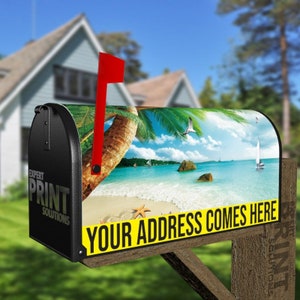 Tropical Paradise Beach #1 Décoratif Curbside Farm Mailbox Cover Aimant Rural - LIVRAISON GRATUITE