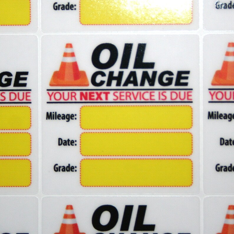 Oil Change Reminder Stickers High Quality White/Clear Static Etsy