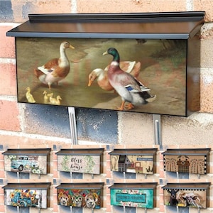 Farmhouse Townhouse Magnetic Mailbox Cover for Wall Mounted Ranch American Mailboxes
