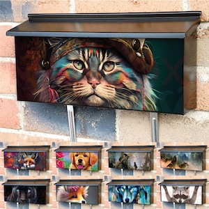 Animals Townhouse Magnetic Mailbox Cover for Wall Mounted Ranch Mailboxes
