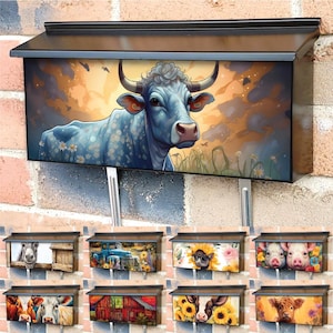Country Townhouse Magnetic Mailbox Cover for Wall Mounted Ranch American Mailboxes