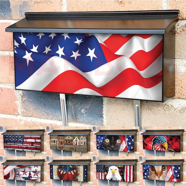 American style USA Townhouse Magnetic Mailbox Cover for Wall Mounted Ranch Mailboxes