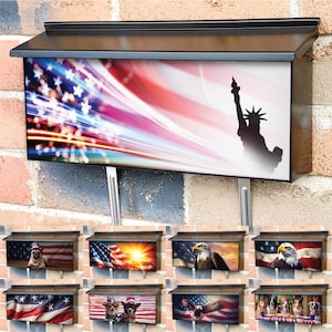 USA 2 Townhouse Magnetic Mailbox Cover for Wall Mounted Ranch American Mailboxes