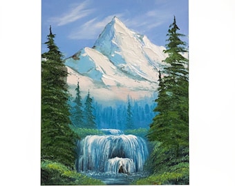 MOUNTAIN LANDSCAPE original landscape oil painting  16 x 12x3/4"  (app. 40x30 cm) on stretched canvas, original oil painting