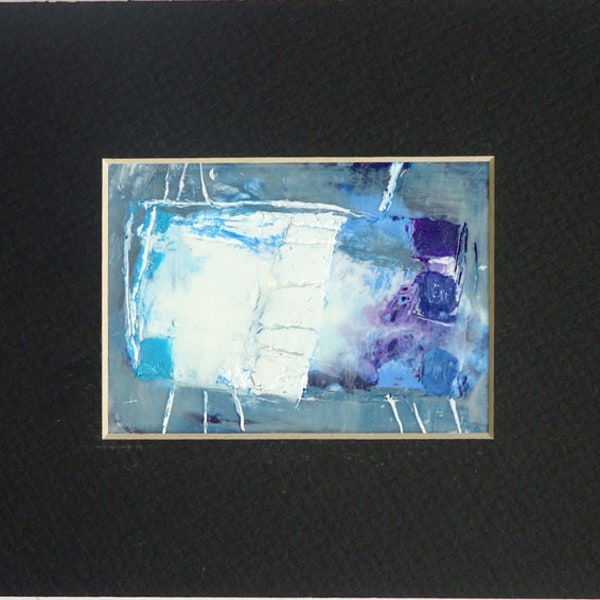 BEETLE  original ACEO encaustic miniature abstract painting  2.5 x 3.5", original abstract painting