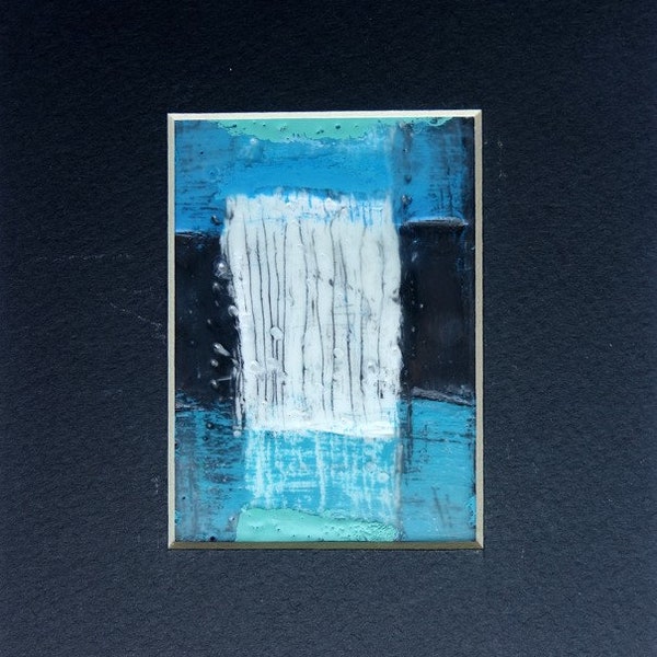 An OPEN DOOR  original ACEO encaustic miniature abstract painting  2.5 x 3.5", original abstract painting