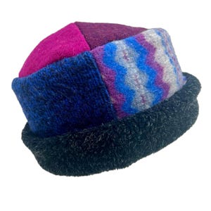 Pillbox Hat, Wool, Fleece Lined Winter Cap - Handmade in USA by Baabaazuzu