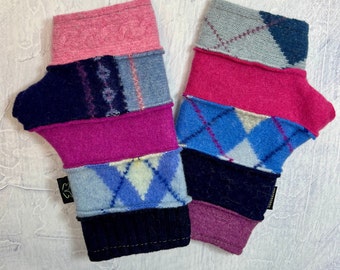 Pink Fingerless Gloves for Women, 100% Wool, Fleece Lined, Women's Texting Gloves - Made in USA by BaaBaaZuZu