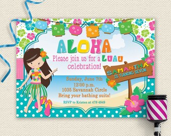 Luau Invitations Etsy