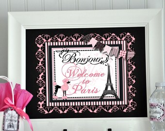 Baby Shower Paris Cupcake Toppers Paris Baby Shower Etsy