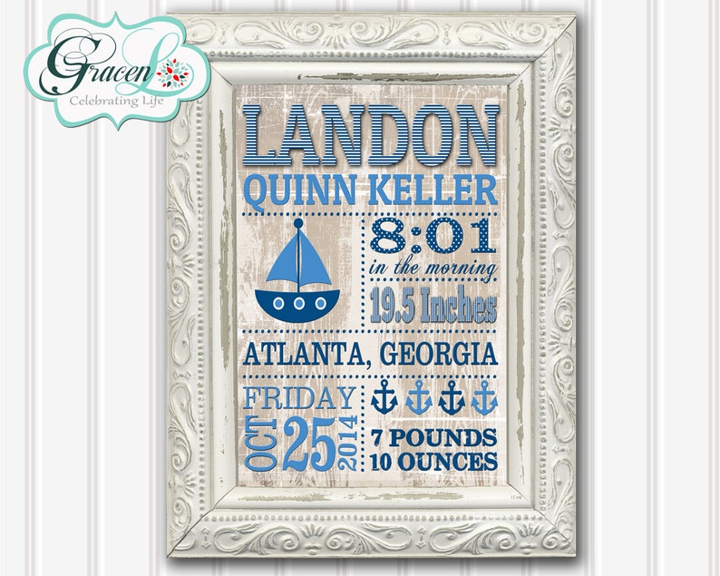 Newborn Announcement Sign Printable 8x10 Baby Announcement Sign 11x14 or 16x20 Birth Announcement Sign