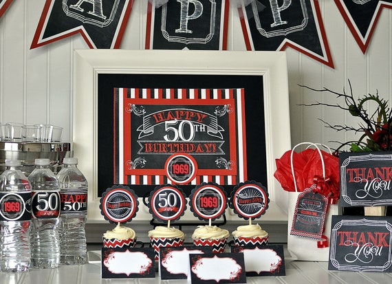 50th Birthday Party Package 50th Birthday Decorations 50th Etsy