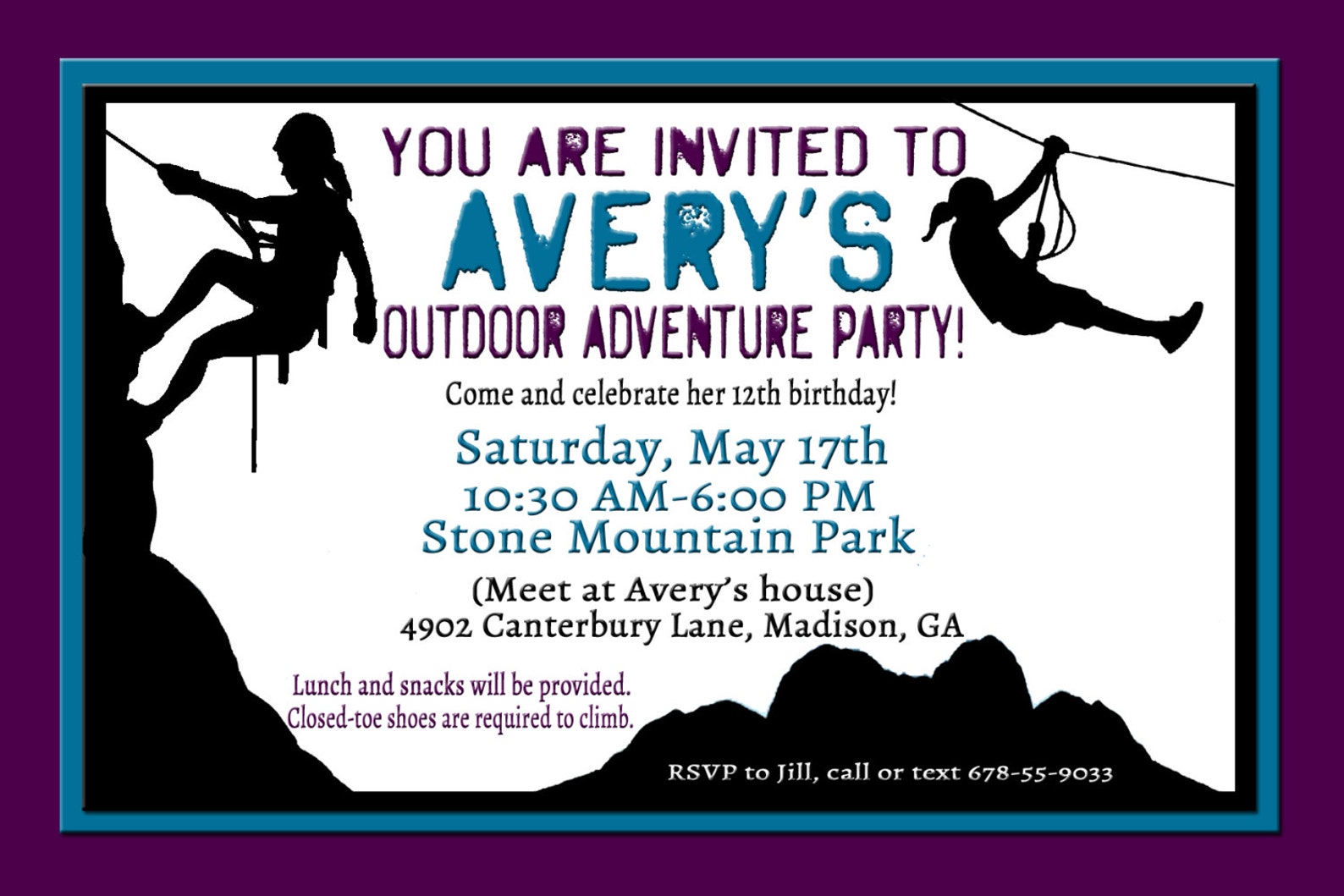Rock Climbing Party Invitation Adventure Birthday Invitation Etsy