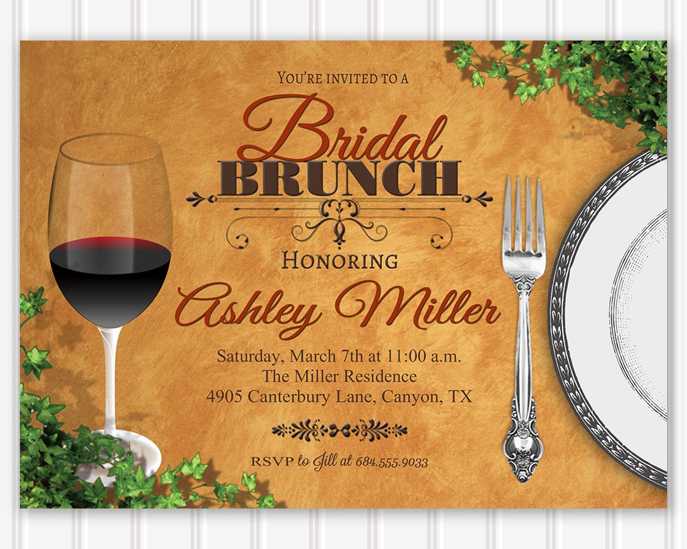 Bridal Luncheon Invitation Bridal Brunch Invitation Bridal Etsy