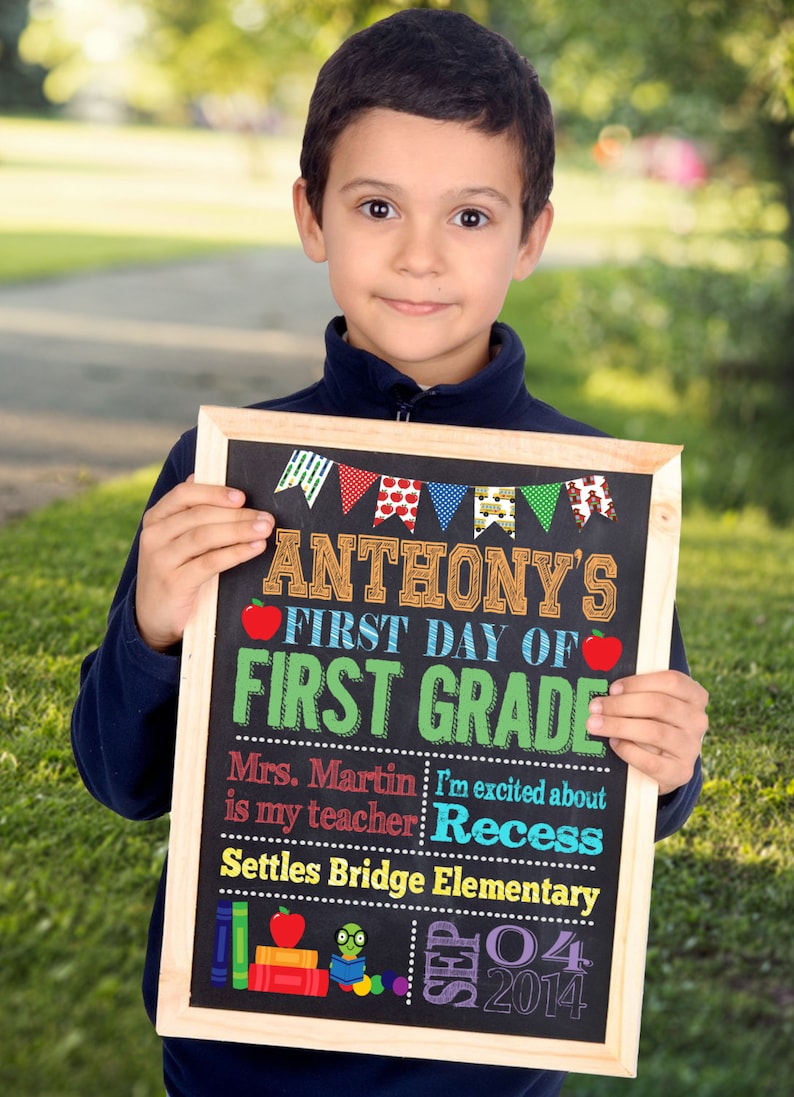 First Day of School Sign First Day of Kindergarten Sign Etsy