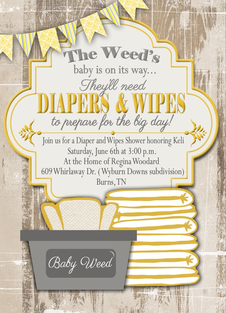 Baby Shower Invitation Diaper and Wipes Baby Shower Etsy