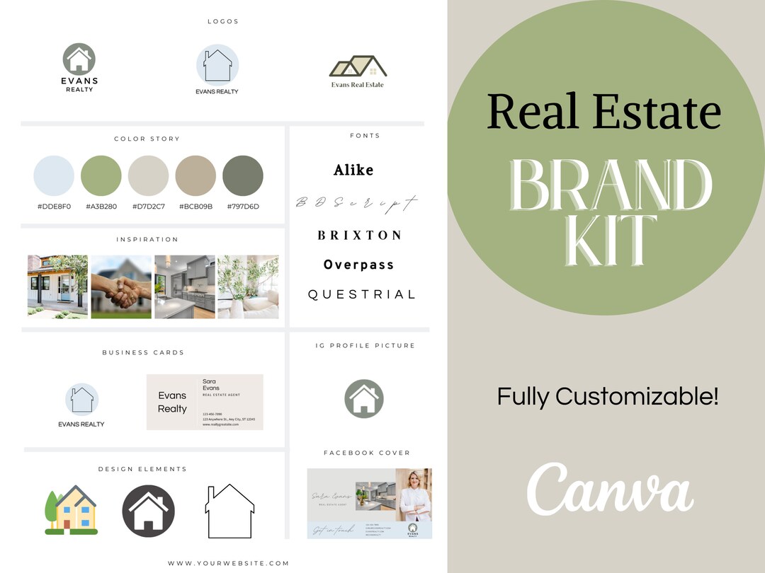 Realtor Brand Kit Template Canva Brand Kit Template Business Template