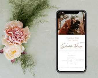 Minimalistische elektronische Hochzeitseinladung | Digitale Hochzeitseinladung | Moderne Online Einladungen | Hochzeitsgeschenk | Smartphone Einladung
