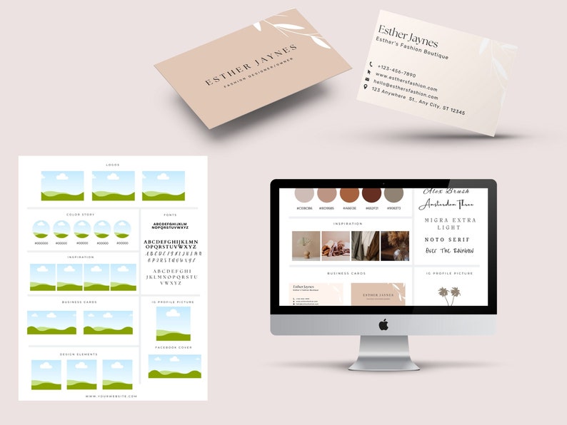 Neutral Brand Kit Template | Canva Brand Kit Template | Mini Brand ...