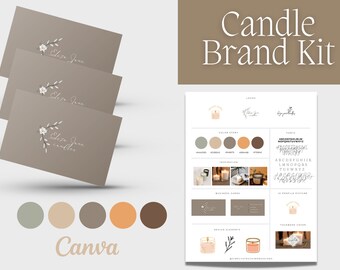 Candle Business Brand Kit Template | Canva Brand Kit Template | Candle Brand Template | Candle Logo Design | Premade Logo Design and Brand