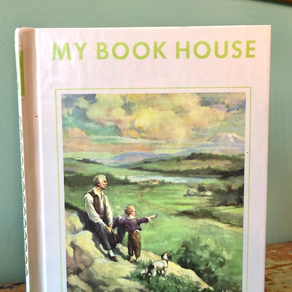 Vintage Children's Folk Tales, Kid's Story Book, Vintage Kid's Book Shelf Library, Nursery Room Book Display, My Book House Over the Hills