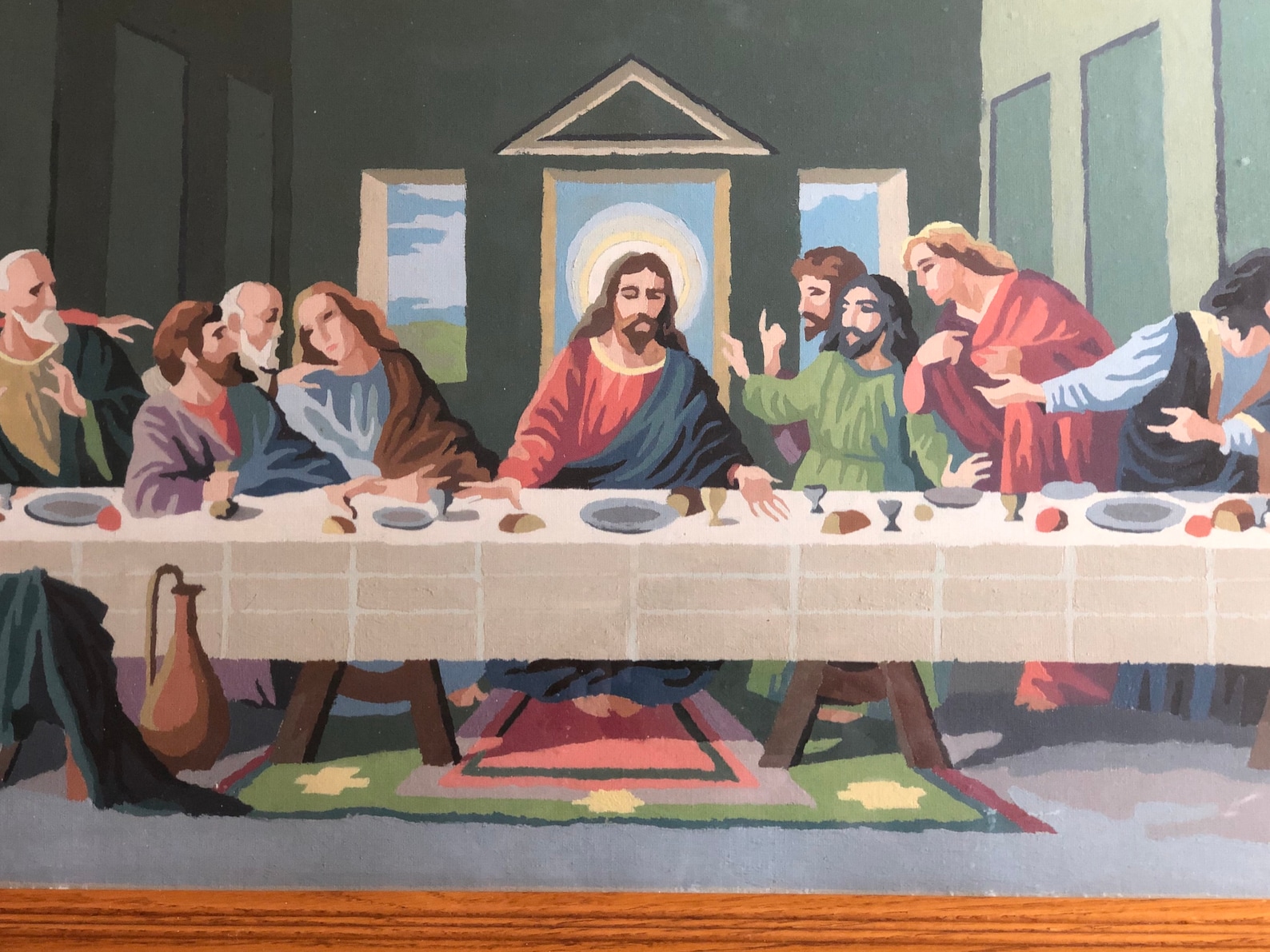 Vintage Large Last Supper Wall Art Mid Century Paint by Etsy