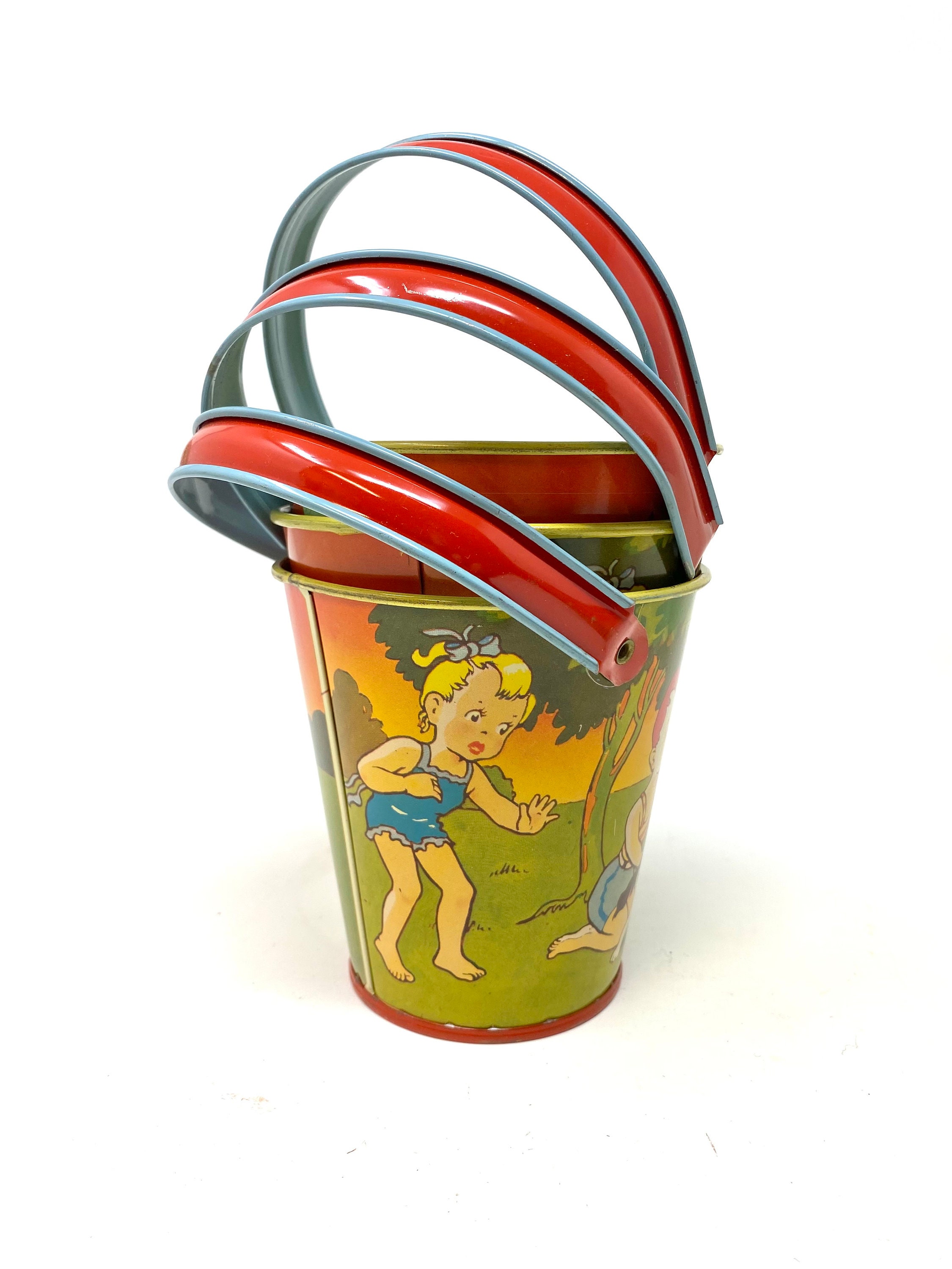 Vintage Metal Sand Pail ONE PAIL ONLY, Small Tin Sand Pail, Vintage