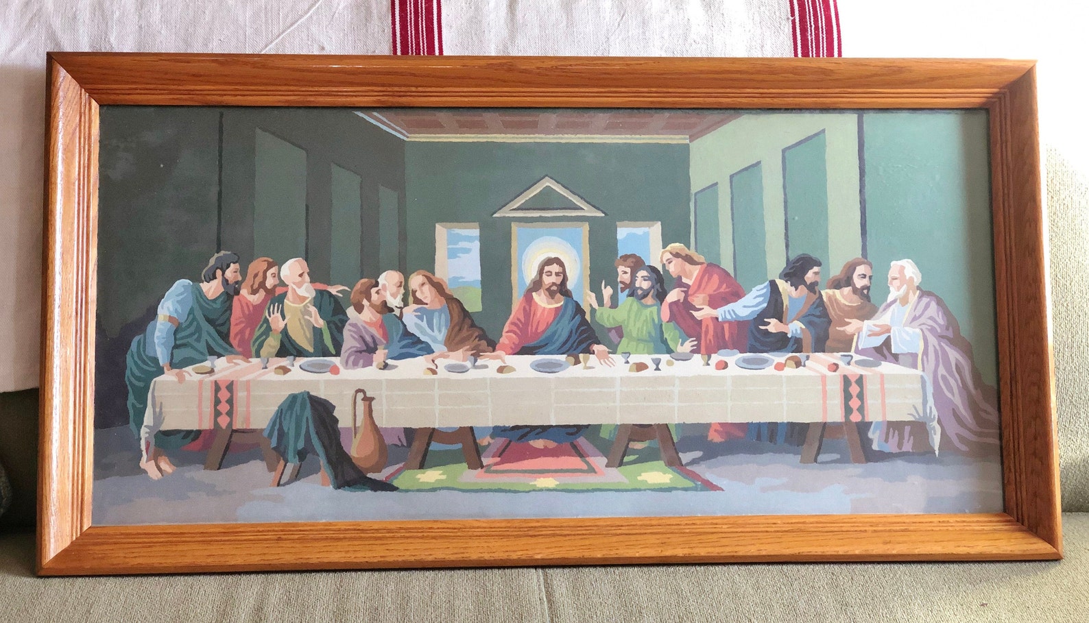 Vintage Large Last Supper Wall Art Mid Century Paint by Etsy