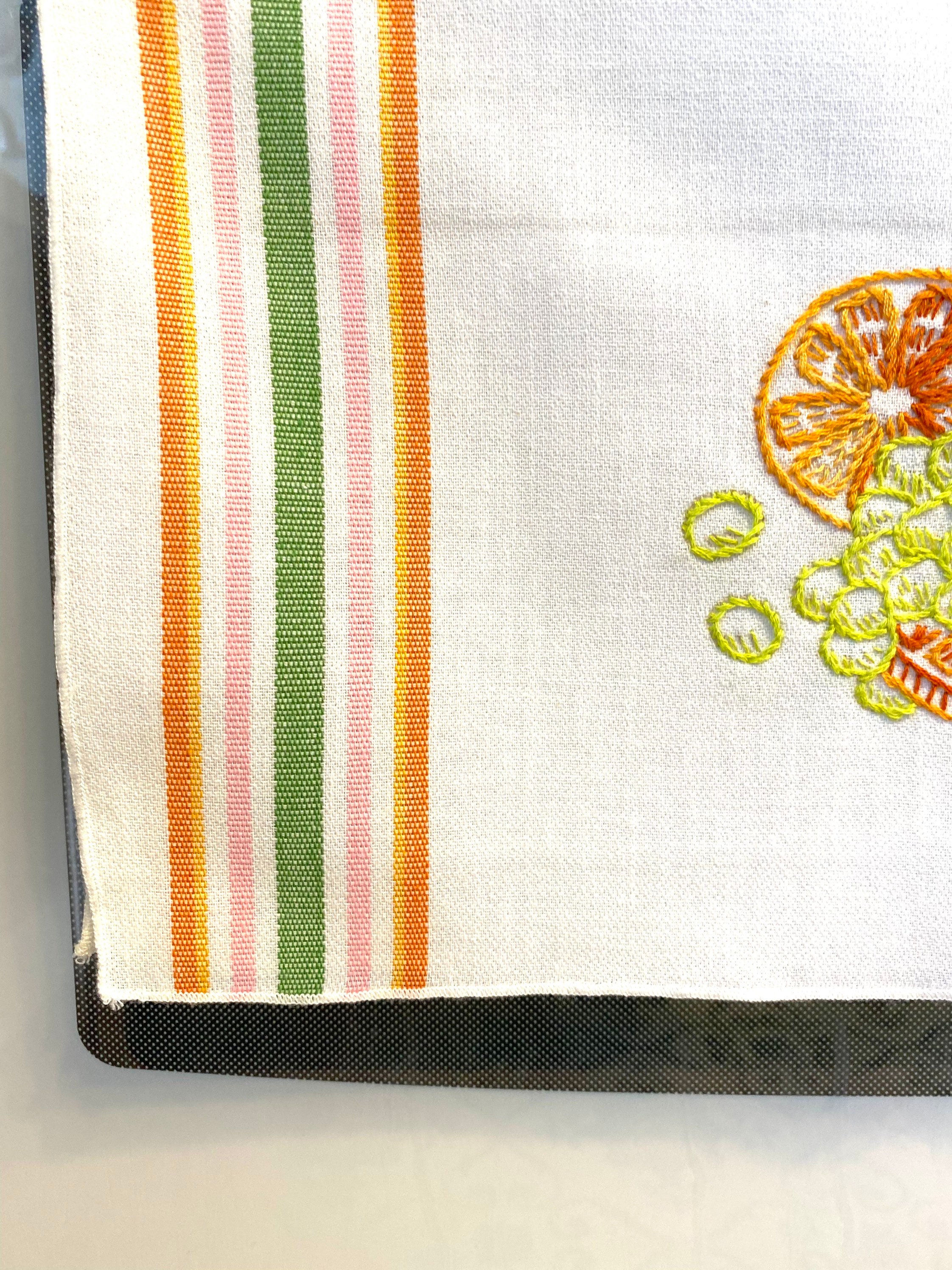 Set of 3 Vintage Embroidered Linen Kitchen Tea Towels Fruit Etsy UK