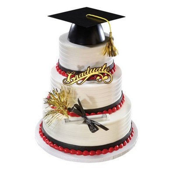 Large Graduation Cap Cake Topper Kit/ XL Graduation Cap, Diploma, and "Graduate" Lay-on Cake Topper/ XL Graduation Cake Topper Kit