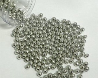 White Edible Sugar Pearls Decoration Balls 4mm 8 Oz 