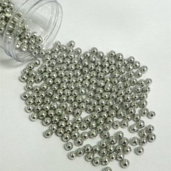 Silver edible beads clearance
