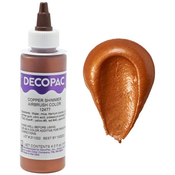 Copper Shimmer Edible Air Brush Paint/cake Paint Edible Copper  Shimmer/edible Metallic Copper Air Brush Paint 4 Oz Bottle 