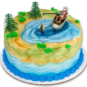 FISHING 7.5 PREMIUM Edible ICING Cake Topper DECORATION FATHERS