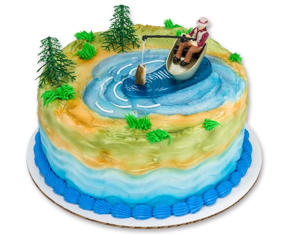 Gateau De Peche Topper Gateau D Anniversaire Du Pecheur Etsy Gateau De Peche Topper Gateau D Anniversaire Du Pecheur Etsy
