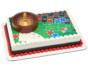 Casino Night Cake Topper/Casino Party Cake/Las Vegas Cake/Poker Party Cake Topper