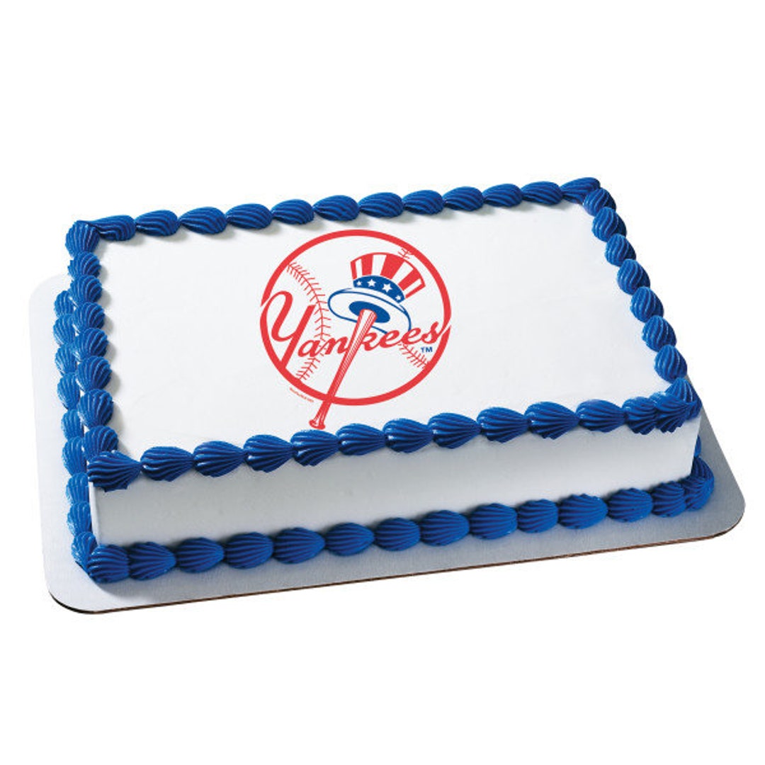  Cakecery Aaron Judge New York Yankees 2 Edible Cake Image  Topper Personalized Birthday Cake Banner 1/4 Sheet : Grocery & Gourmet Food
