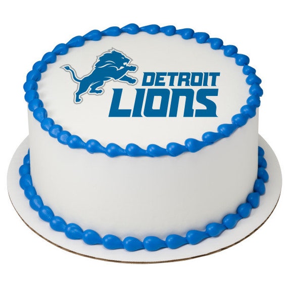 Detroit Lions Edible Image Detroit Lions Cake Topper Nfl Etsy