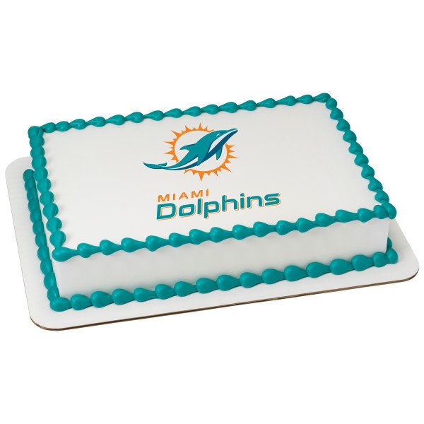 Miami Dolphins Edible Image Cake Topper / Miami Dolphins Cake Topper / NFL Edible Image Cake Topper/Football Cake Topper