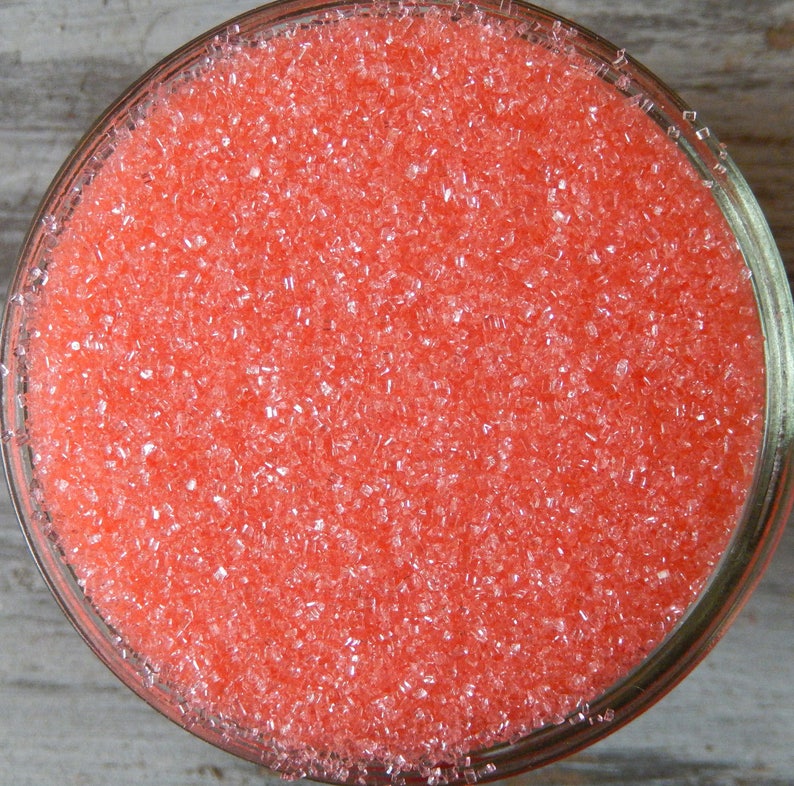 Coral Edible Sanding Sugar 4 oz bottle of Coral Sanding Sugar For Cookies and Cakes