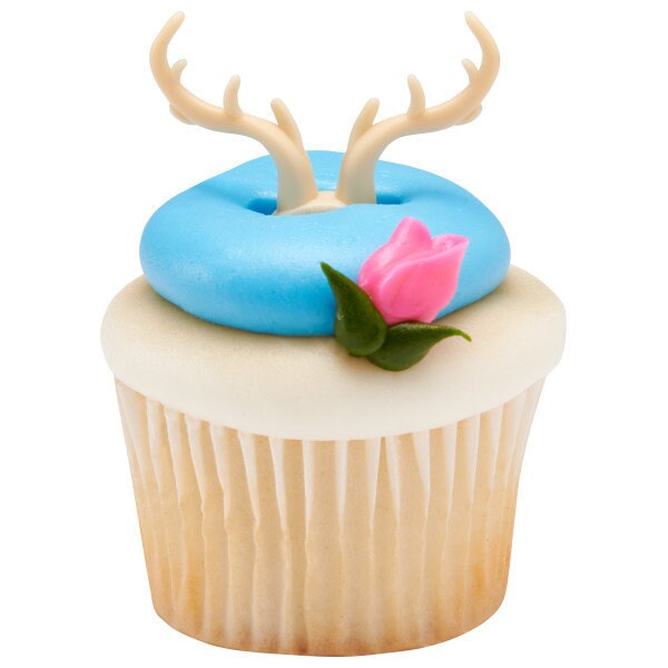 Deer Antlers Cupcake Rings/ Deer Themed Cupcake Toppers/Deer Antler Theme Cupcakes/Deer Horn Rings/Deer Cupcake Decorations 12 Pack