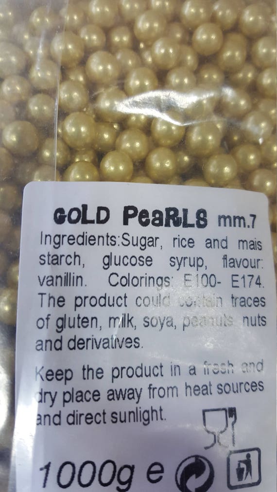 Edible Gold Sugar Pearls/ Gold Sugar Pearls/ Edible Gold Sugar Balls/ Gold  Sugar Pearls/ Cake Pearls/ Metallic Cake Pearls 