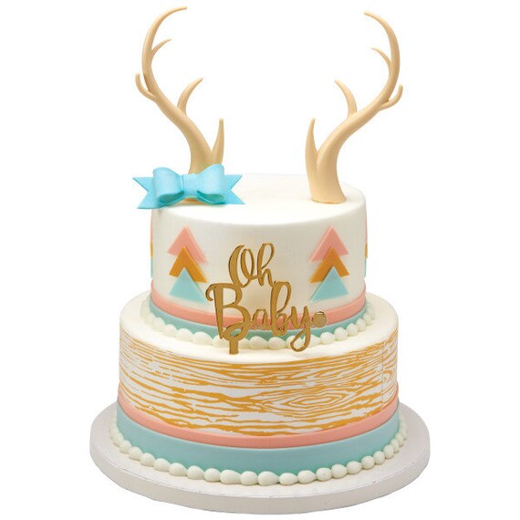 Deer Antlers Cake Topper Animal Antlers Cake Topper Kit Wild Etsy
