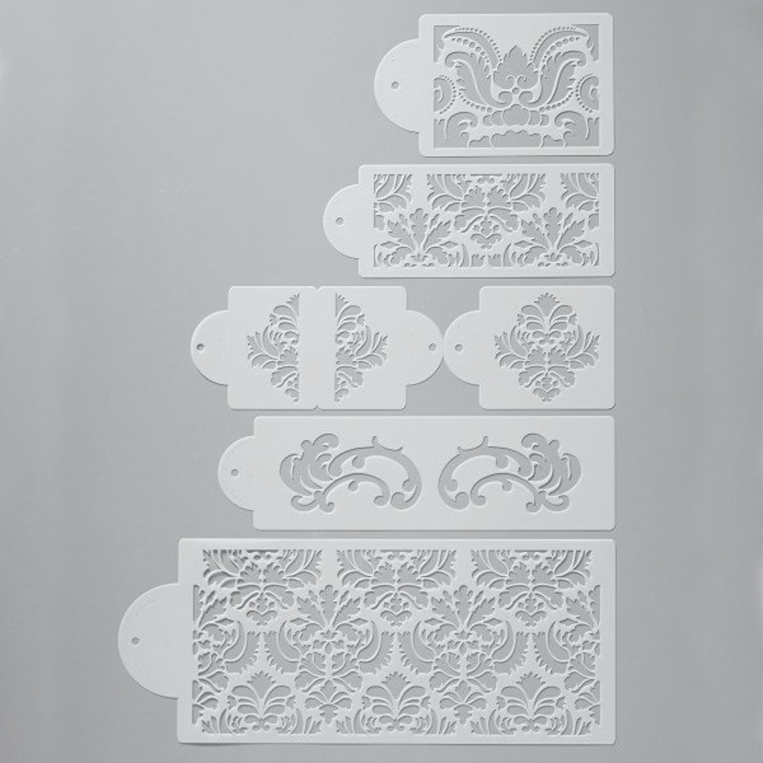 Damask Stencil Cake Decorating Complete Set/damask Stencil Set for Cake ...