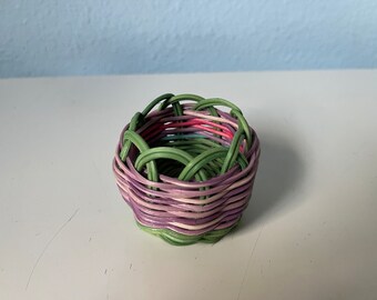 Hand woven basket ornament Native American Art double wall basket miniature basket woven ornament