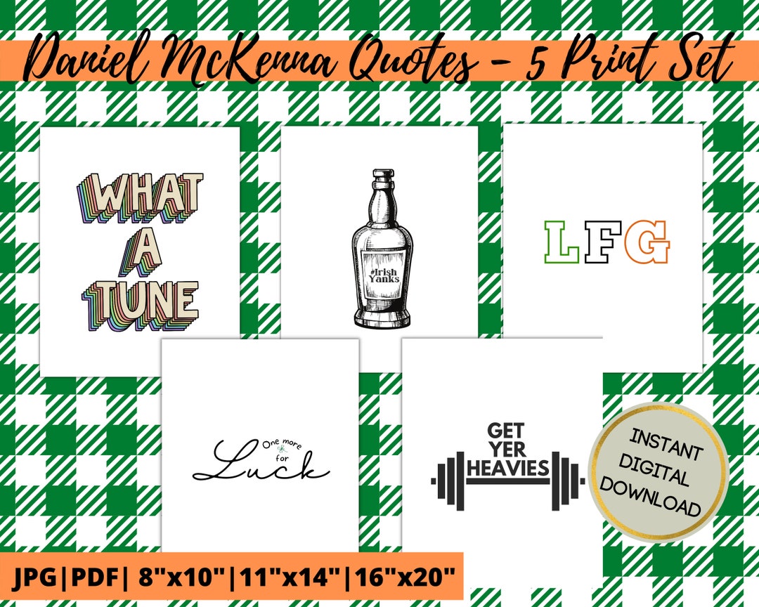 Daniel Mckenna Quotes Print Set Irish Yanks Running & Etsy