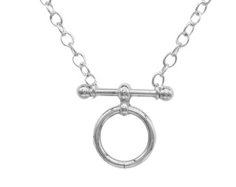 24/7 Discreet BDSM Slave Sub wear Locking Discreet Heavy O Ring Crystal Solid 925 Sterling Silver Day Collar ToBeHis®