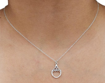 Minimalist DISCREET Celtic BDSM Necklace O Ring Day Collar Choker Solid 925 Sterling Silver Slave Bondage Submissive Sub ToBeHis®